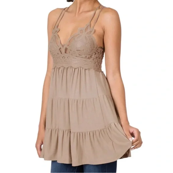 chinese dress ladies Zenana Women's Crochet Sexy Floral Lace Bralette with Cross Back Adjustable  Spaghetti Strap and Removable Pads (Almond, Medium) at Amazon Women's  Clothing store